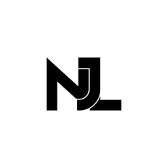 njl typography letter monogram logo design