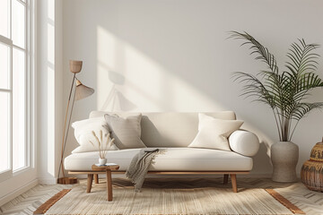 Minimalist modern living room interior background