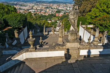 Staircase and statues at Bom Jesus do Monte Sanctuary in Braga, Portugal