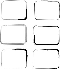 sets of hand drawn scribble line rectangle box for message note. doodle rectangular vector bursh strokes and scribble 3