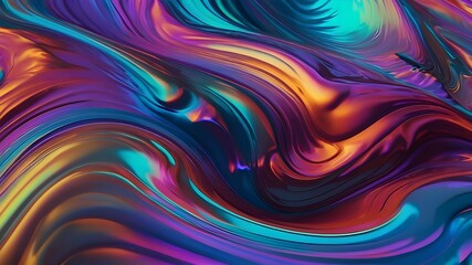 abstract holographic 3D wavy background with waves, abstract colorful background, wallpaper