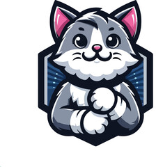 cat mascot logo icon design
