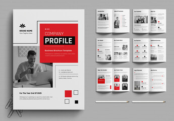 Company Profile Template With Red Accents