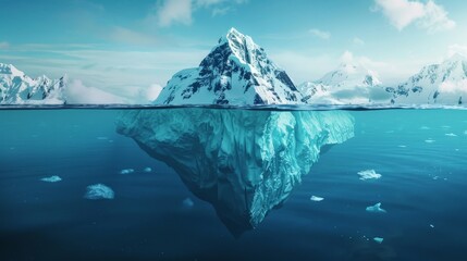 Iceberg melting rapidly in an open water body, a stark image of climate change