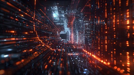 Fototapeta premium AI-Powered Innovations: Transformative Solutions Unleashing Business Potential – Data Dynamo for Advanced Analytics, AI-Driven Business Strategies, and Revolutionary Technology Solutions