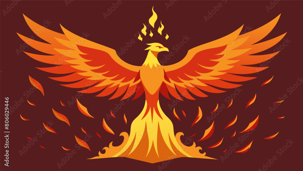 Poster a phoenix rising from the ashes embodying the rebirth and transformation that can come from embracin