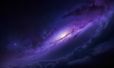 Abstract background view of space full of beauties in purple and dark theme