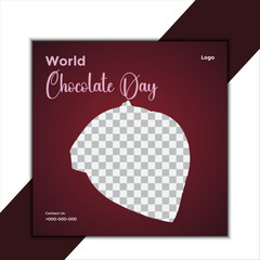Delicious chocolate social media post template for World Chocolate Day vector,