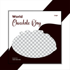 vector Modern social media chocolate post template,
for world chocolate day social media post design .
