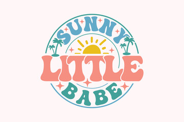 Girls Summer EPS, Sunny Little Babe EPS T-shirt Design
