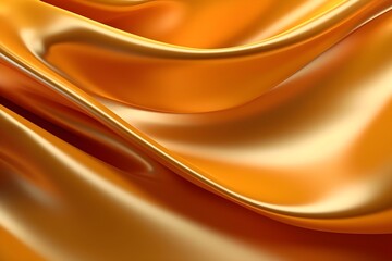 3d silk luxury texture background. Silky cloth luxury fluid wave banner.  Fluid iridescent holographic neon curved wave in motion gold background.