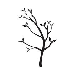 Plant, branch, tree icon. Black vector graphics.