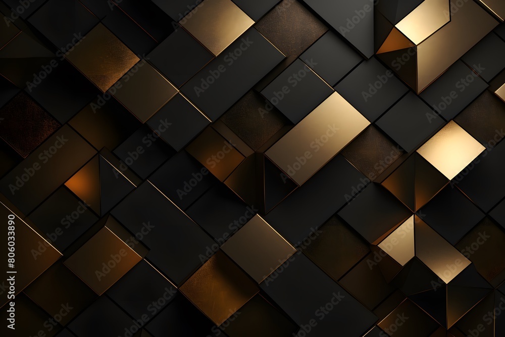 Poster a dark background with a pattern of gold bars.