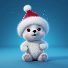 Cheerful polar bear christmas edition