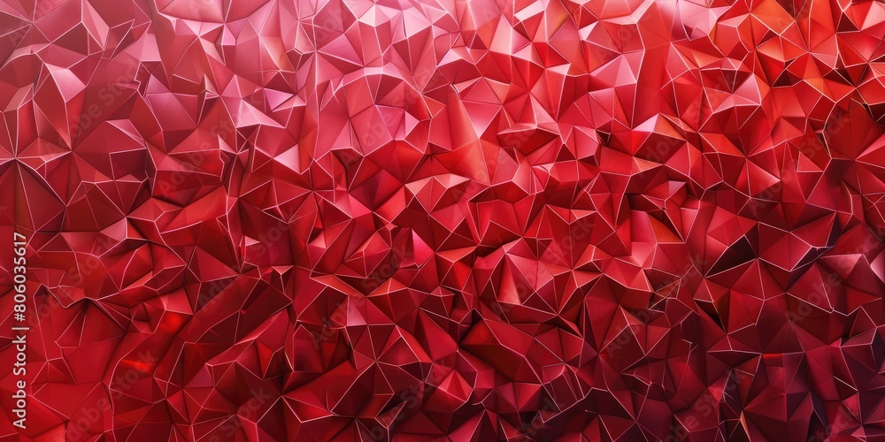 Poster a red crystal background with a geometric pattern. aig51a.