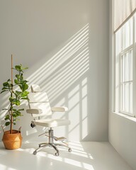 Modern Ophthalmology Exam Room Ready for Health Literacy Month - Bright, Clean Eye Care Facility