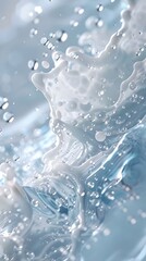 Ingredients for facial cleansing foam and facial cleansing gel for product advertising.