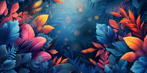 colorful tropical leaves background