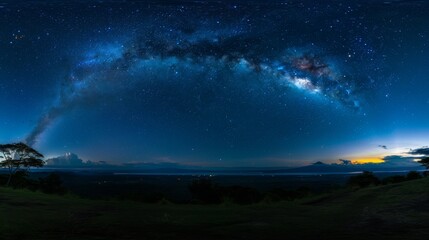 A breathtaking panorama of the Milky Way galaxy at night, showcasing the beauty of the cosmos