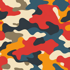 Simple camouflage seamless pattern in beautiful colors, repeating pattern