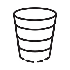 Glass Cup Plastic Line Icon