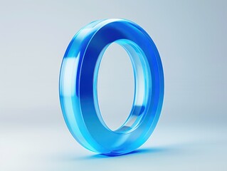 O icon of blue transparent letter