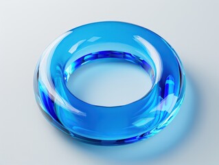 O icon of blue transparent letter