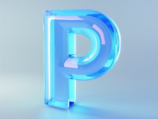 Obraz premium P letter of blue transparent
