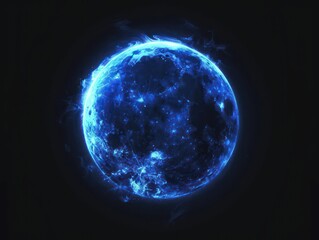 dark blue sun in black background