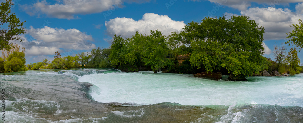 Wall mural Manavgat Waterfall in Turkey. It is very popular tourist attraction.