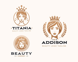 Obraz premium Vector elegant beauty woman salon logo design collections for company