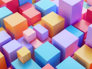 Obraz premium abstract cube 3D visualization software algorithm