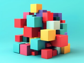 abstract cube 3D visualization software algorithm