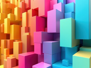 Obraz premium abstract cube 3D visualization software algorithm