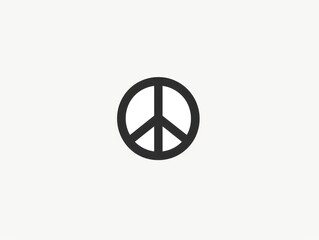 peace symbol, black and white simple logo 