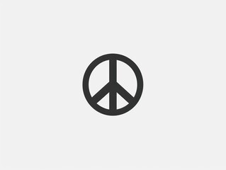 peace symbol, black and white simple logo 