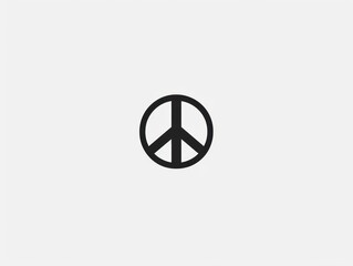 peace symbol, black and white simple logo 