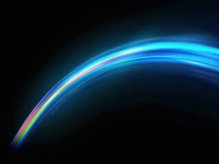 blue rainbow energy arc on black background