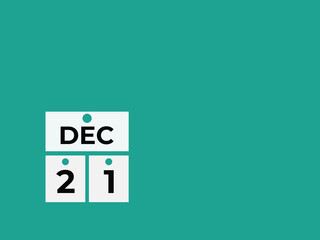December 21 calendar reminder. 21 December daily calendar icon template. Calendar 21 December icon Design template. Vector illustration
