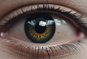 Naklejka premium closeup on an eye in minimal style
