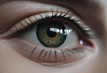 Naklejka premium closeup on an eye in minimal style