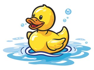 yellow rubber ducky on a white background