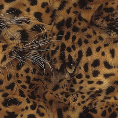 Large Brown Leopard Seamless Paper, Seamless Pattern