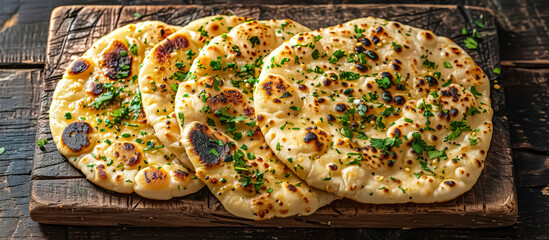 Naan is a leavened flatbread baked in a tandoor oven, commonly found in Indian cuisine. It's made from flour, yeast, yogurt, and sometimes milk