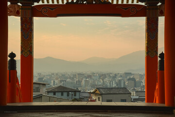 Obraz premium Magnifique vue du temple Kiyomizu-dera à Kyoto au japon