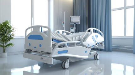 hospital bed in modern hospital room