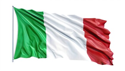 Obraz premium flag of italy waving, isolated on white