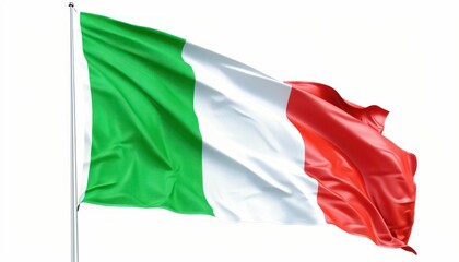 Obraz premium flag of italy waving, isolated on white