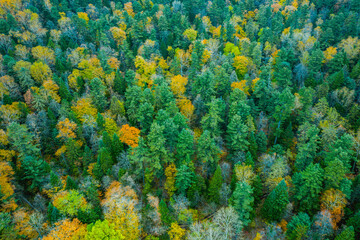 Aerial photography of Jingbo Lake Crater Forest Park Scenic Area, Mudanjiang City, Heilongjiang Province, China