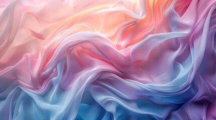 Obraz premium Abstract Colorful Wave Texture, Vibrant digital art with flowing waves in blue and pink hues.